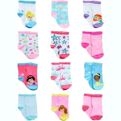 Disney Baby Girl 12 Pack Socks, Newborn Essentials For Girls (0-24M) - Image 9