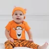Disney Classics Winnie The Pooh Lion King Bambi Baby Bodysuit Pants And Hat 3 Piece Outfit Set Newborn To Infant