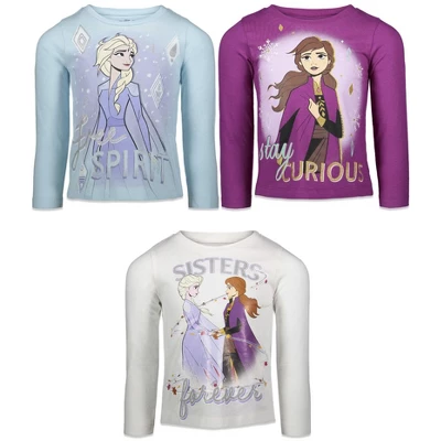 Disney Frozen Princess Anna Elsa Christmas Girls 3 Pack T-Shirts Little Kid To Big Kid - Image 10