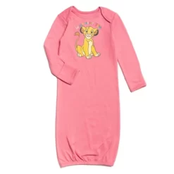 Disney 101 Dalmations Lion King Patch Simba Baby Girls 2 Pack Sleeper Gowns Newborn