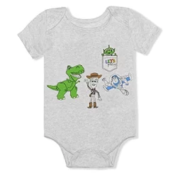 Disney Boy's 3-Pack Character Print Short Sleeve Bodysuit Creeper Set