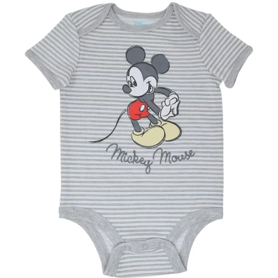 Disney Mickey Mouse Baby Bodysuit Pants Bib And Hat 4 Piece Outfit Set Newborn To Infant