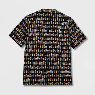 Men's Disney 100 Unified Characters Woven Button-Up Shirt - Black - Disney Store