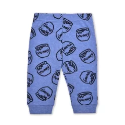 Disney Boy's 3-Piece Winnie The Pooh Long Sleeve Baby Bodysuit Creeper, Bib And Jogger Pant Set For Infant