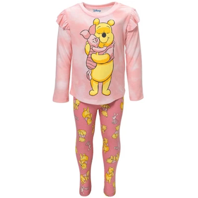 Disney Winnie The Pooh Baby Girls Pullover Fleece Sweatshirt And Leggings Outfit Set Infant - Image 4