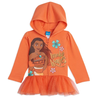 Disney Princess Moana Cindrella Ariel Belle Zip Up Hoodie Infant - Image 9