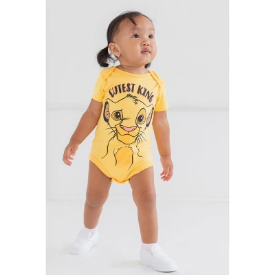 Disney Mickey Mouse Lion King Winnie The Pooh Pixar Toy Story Finding Nemo Baby 5 Pack Bodysuits Newborn To Infant - Image 2