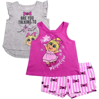 Disney Girl's 3-Pack Fancy Nancy Short Set With Tee, Tank Top And Print Shorts For Infants - Image 3