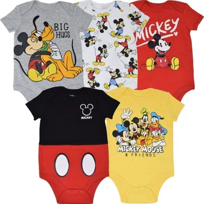 Disney Mickey Mouse Lion King Winnie The Pooh Pixar Toy Story Finding Nemo Baby 5 Pack Bodysuits Newborn To Infant - Image 11