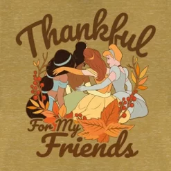 Junior's Disney Princesses Thankful For My Friends Festival Muscle Tee