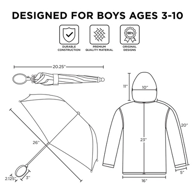 Disney Mickey Mouse Boys Umbrella And Raincoat Set, Kids Ages 2-5 - Image 6