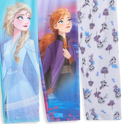 Disney Frozen Princess Anna Elsa Girls 3 Pack Leggings - Image 4