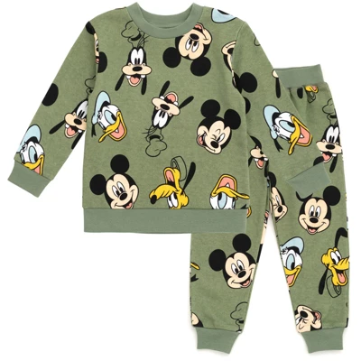 Disney Mickey Mouse Goofy Donald Duck Pluto Baby Fleece Pullover T-Shirt And Pants Infant - Image 15