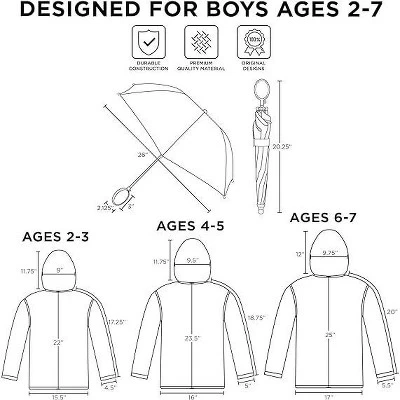 Disney Mickey Mouse Boys Umbrella With Matching Raincoat Set, Kids Ages 2-7 - Image 6