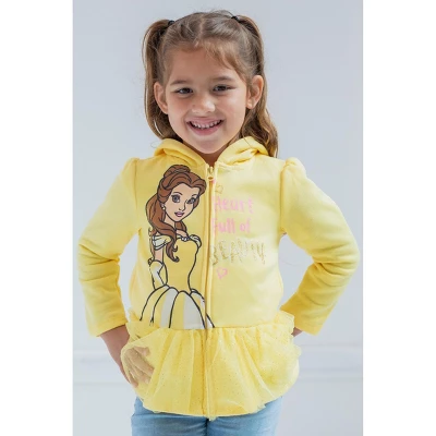 Disney Princess Moana Cindrella Ariel Belle Zip Up Hoodie Infant - Image 4