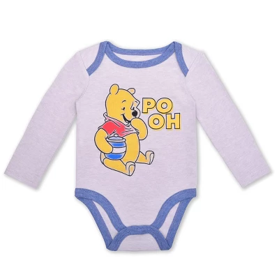 Disney Boy's 3-Piece Winnie The Pooh Long Sleeve Baby Bodysuit Creeper, Bib And Jogger Pant Set For Infant - Image 3