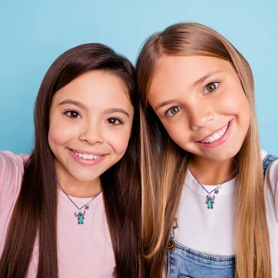 Disney Girls Lilo & Stitch Best Friends Necklace Set Of 2 With BFF Charm, 18"