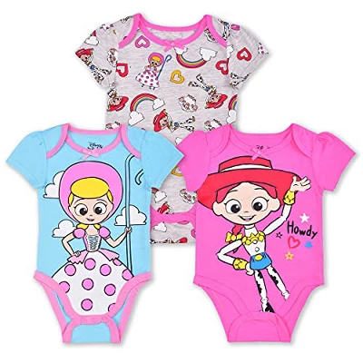 Disney Girl's 3-Pack Toy Story Character Print Baby Bodysuit Creeper Set For Infants - Image 7
