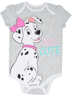 Disney Classics 101 Dalmatians Bambi Dumbo 5 Pack Short Sleeve Bodysuits - Image 4