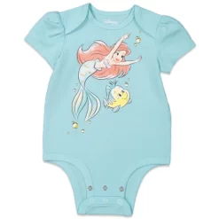 Disney Princess Ariel Cinderella Belle 3 Pack Short Sleeve Bodysuits