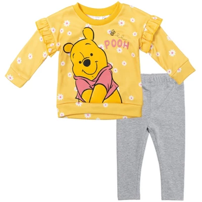 Disney Winnie The Pooh Baby Girls Pullover Fleece Sweatshirt And Leggings Outfit Set Infant - Image 8