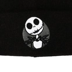 Disney Nightmare Before Christmas Jack Skellington Black Cuff Beanie