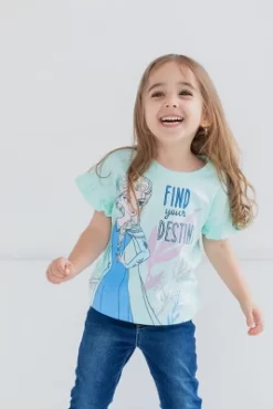 Disney Frozen Princess Anna Elsa Girls 3 Pack T-Shirts Little Kid To Big Kid