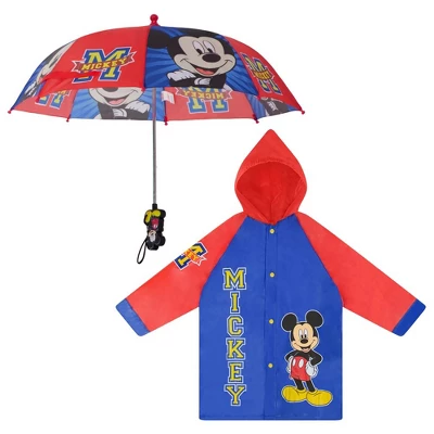 Disney Mickey Mouse Boys Umbrella And Raincoat Set, Kids Ages 2-5 - Image 7