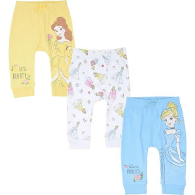 Disney Princess Belle Aurora Cinderella Baby Girls 3 Pack Pants Newborn To Infant - Image 10