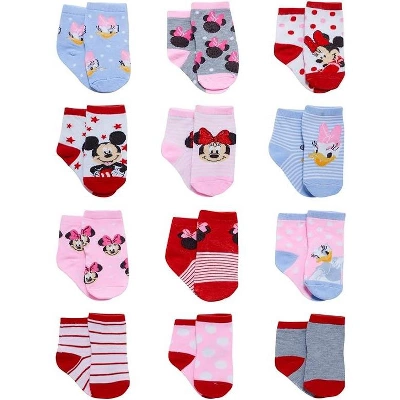 Disney Baby Girl 12 Pack Socks, Newborn Essentials For Girls (0-24M) - Image 4