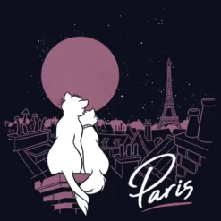 Disney Girl's Aristocats Duchess And Thomas Love In Paris T-Shirt