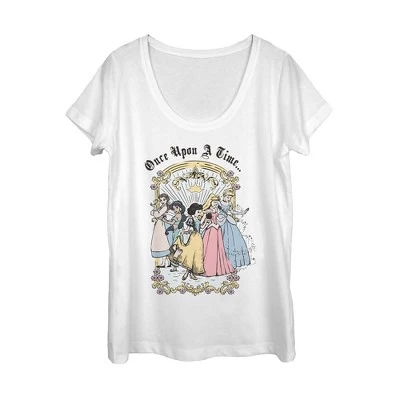 Women's Disney Princesses Classic Once Upon A Time Scoop Neck - Image 2