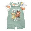 Disney Lion King Simba Timon Pumbaa Baby French Terry Short Overalls T-Shirt And Hat 3 Piece Outfit Set Newborn To Infant
