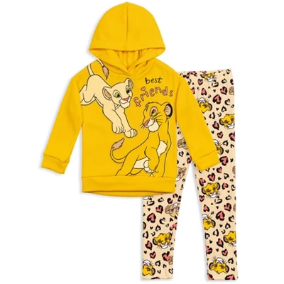 Disney Lion King Simba Baby Girls Fleece Pullover Hoodie & Leggings - Image 8
