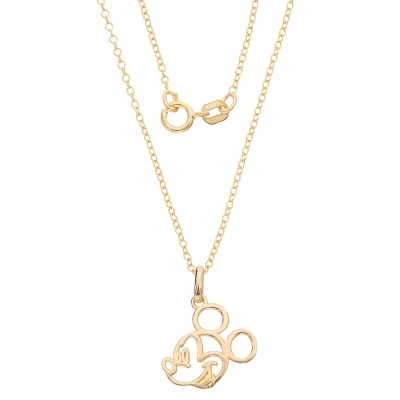 Disney Mickey Mouse 14k Outlined Silhouette Pendant Necklace, 18" - Image 3