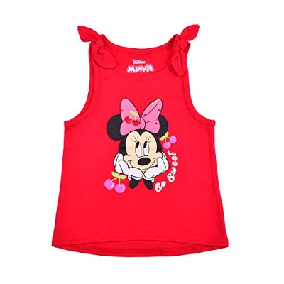 Disney Girls' 3-Pack So Sweet Minnie Mouse Ruffle Sleeve Tee, Bow Strap Sleeveless Shirt And Casual Shorts Set For Kids - Image 2