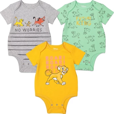 Disney The Lion King 3 Pack Short Sleeve Bodysuits - Image 7