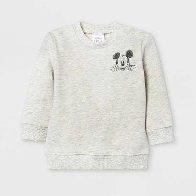 Disney Baby Boys' 2pc Mickey Mouse Fleece Pullover And Jogger Set - Heather Cream - Image 2