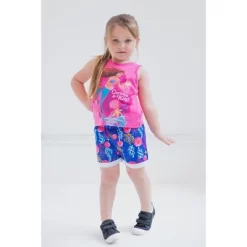 Disney Princess Ariel Girls Tank Top And Active Retro Dolphin Shorts Toddler To Big Kid