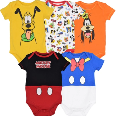 Disney Mickey Mouse Lion King Winnie The Pooh Pixar Toy Story Finding Nemo Baby 5 Pack Bodysuits Newborn To Infant - Image 10