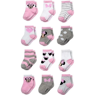 Disney Baby Girl 12 Pack Socks, Newborn Essentials For Girls (0-24M) - Image 8