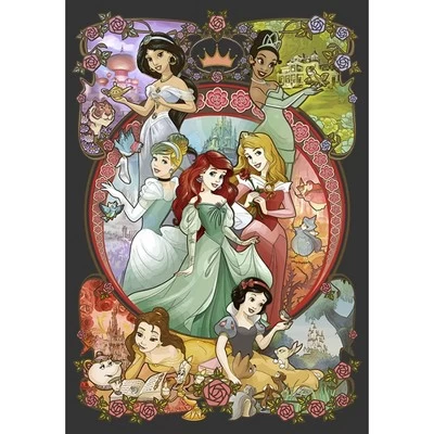 Men's Disney Princesses Vintage Collage T-Shirt