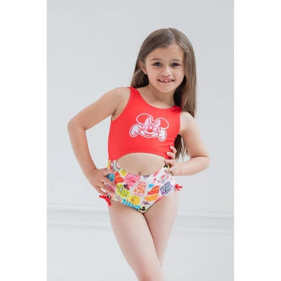 Disney Mickey Mouse Minnie Mouse Girls One Piece Bathing Suit Toddler To Little Kid