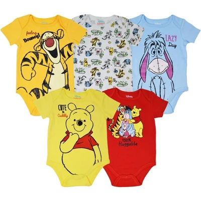 Disney Mickey Mouse Lion King Winnie The Pooh Pixar Toy Story Finding Nemo Baby 5 Pack Bodysuits Newborn To Infant - Image 9