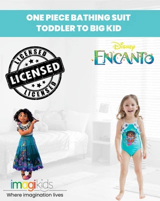 Disney Encanto Mirabel Girls One Piece Bathing Suit Little Kid To Big Kid