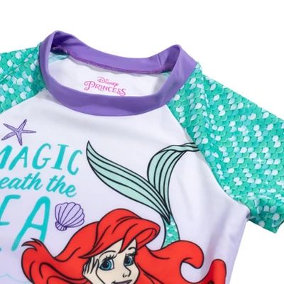 Disney The Little Mermaid Princess Ariel Girls Rash Guard And Bikini Bottom Little Kid To Big Kid - Image 5