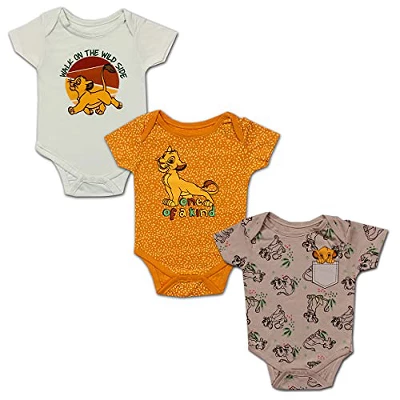 Disney Boy's 3-Pack Character Print Short Sleeve Bodysuit Creeper Set - Image 8