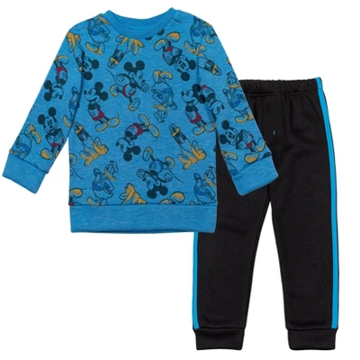 Disney Mickey Mouse Goofy Donald Duck Pluto Baby Fleece Pullover T-Shirt And Pants Infant - Image 10