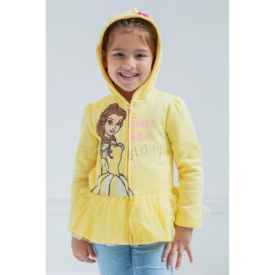 Disney Princess Moana Cindrella Ariel Belle Zip Up Hoodie Infant