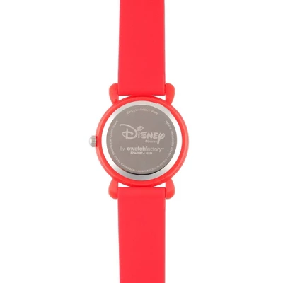 Girls' Disney Minnie Mouse Red Plastic Time Teacher Watch, Red Silicone Strap - Image 3
